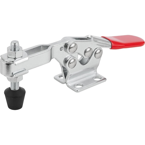 Toggle Clamp Standard L=173, Form:C Steel, Horizontal Foot, Comp:Plastic, Comp:Red, F2=3200